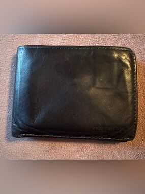 Steve Madden Black Leather Bifold Wallet